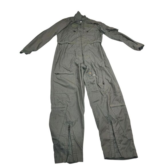 90's MILITARY FLYER'S SUMMER COVERALLS FLIGHT SUIT SIZE 44L Fire Resistant - Picture 5 of 16